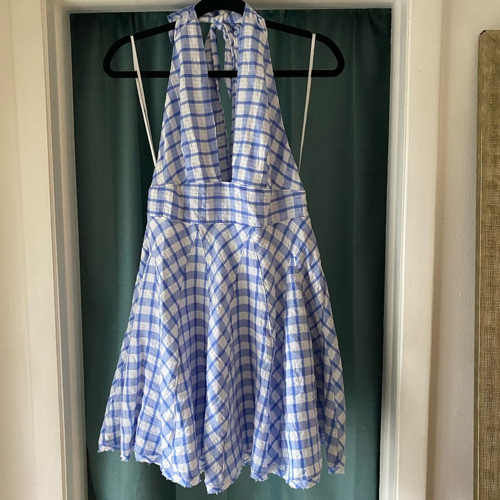 Free People Gingham Halter Dress